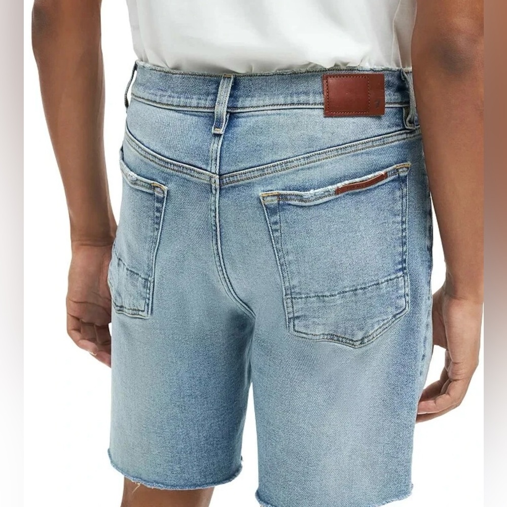 New-7 for all mankind blue denim cooper jean shorts 34
